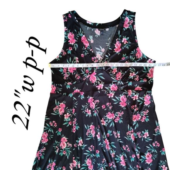 Torrid Black Pink Floral Jersey Knit Sleeveless Mini Skater Dress Plussize 3X - Picture 13 of 16